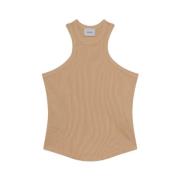 Halfboy Ärmelös Tanktop i Varm Sand Beige, Dam