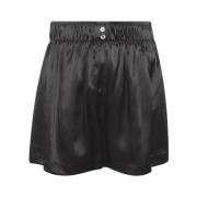 Halfboy Mörkgrå Bermuda Shorts i Satin Silke Gray, Dam