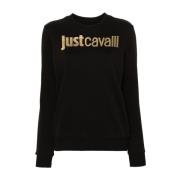 Just Cavalli Svart Dam Sweatshirt Black, Dam