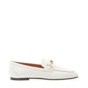 Tod's Vita Läder Loafer Skor White, Dam