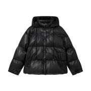 Stella McCartney Svart Eco-Läder Pufferjacka Black, Dam