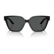 Versace Fyrkantiga solglasögon med metallinlägg Black, Dam