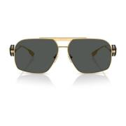 Versace Aviator solglasögon med mörkgrå lins Yellow, Unisex