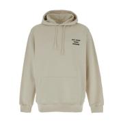 Drole de Monsieur Beige Hoodie med Logo Print Beige, Herr