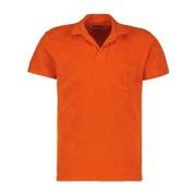 Orlebar Brown Terry Cotton Polo Shirt Orange, Herr