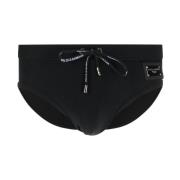 Dolce & Gabbana Svart Logo-Plaque Badshorts Black, Herr