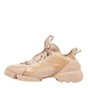 Dior Vintage Pre-owned Tyg sneakers Beige, Dam