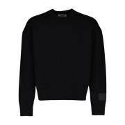 Ami Paris Logo Label Sweatshirt Ekologisk Bomull Black, Herr