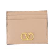 Valentino Garavani Metallic Logo Korthållare Beige, Dam