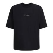 Marni bomull t-shirt med mini logo Black, Herr
