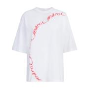 Marni Logo-print Bomull T-shirt Vit White, Dam