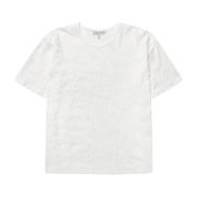 Munthe Feminin T-shirt med Broderie Anglaise White, Dam