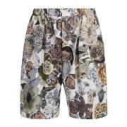 Marni Habotai silke dragsko shorts med nattlig tryck Multicolor, Herr