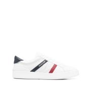 Moncler Vita Faux-Läder Sneakers med Logodetaljer White, Herr