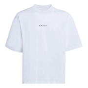 Marni Ekologisk Bomull Logo Print T-Shirt White, Herr