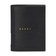 Marni Saffiano läder bi-fold plånbok Black, Dam
