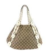 Gucci Vintage Pre-owned Canvas axelremsvskor Beige, Dam