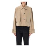 Burberry Honung Cropped Trench Coat Beige, Dam