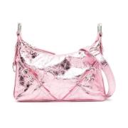 Givenchy Rosa Voyou Metallic Läder Väska Pink, Dam