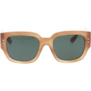 Gucci Ikoniska solglasögon med enhetliga linser Brown, Dam