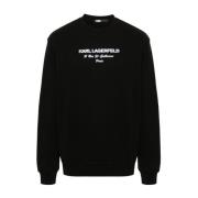 Karl Lagerfeld Svart Crew Neck Sweater Logo Detalj Black, Herr