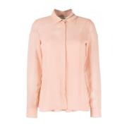 Max Mara Puderrosa Silke Semi-Genomskinlig Skjorta Pink, Dam