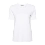 Max Mara Vit Bomullsblandning Jersey T-shirt White, Dam