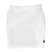 Prada Kort jerseykjol med metalliskt logotyp White, Dam