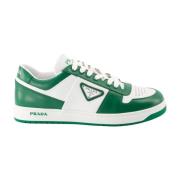 Prada Downtown Bicolor Läder Sneakers Green, Herr