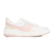 Salvatore Ferragamo Vit Rosa Läder Dennis Sneakers Multicolor, Dam