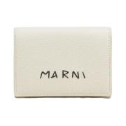 Marni Ivory läder plånbok med reparation Beige, Dam