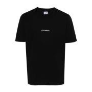 C.p. Company Tryckt Logotyp Rund Hals T-shirt Black, Herr