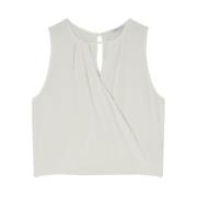 Patrizia Pepe Essentiell Crossover Top White, Dam