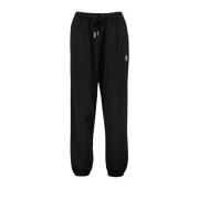 Moncler Logo Joggingbyxor Rak Snitt Elastisk Black, Dam