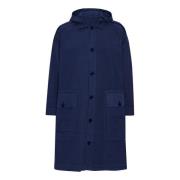 Henrik Vibskov Navy Match Parka Huva Lång Ärm Blue, Herr