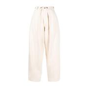 Henrik Vibskov Ecru Bomull Tapered Leg Byxor Beige, Dam