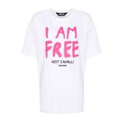Just Cavalli Vita Grafiska T-shirts och Polos White, Dam