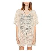 Vero Moda Kort Bred Tunika Klänning Vår/Sommar Beige, Dam