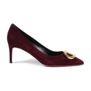 Dee Ocleppo Burgundy Suede Boss Lady Pump Red, Dam