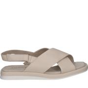 Caprice Beige Casual Open Platta Sandaler Beige, Dam