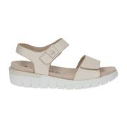 Caprice Beige Casual Open Platta Sandaler Beige, Dam