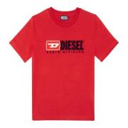 Diesel T-shirt med fleecefickor Red, Dam