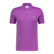 Lacoste Logo Applique Slim-Fit Polo Shirt Purple, Herr