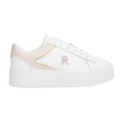 Tommy Hilfiger Vit Whimsy Pink Court Sneakers White, Dam