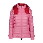 Moncler Kort pufferjacka med huva Pink, Dam