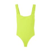 Sunnei Ruched Swimsuit Green, Dam