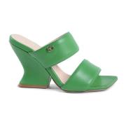 Dee Ocleppo Grön Square-Toed Marty Sandaler Green, Dam