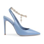 Dee Ocleppo Guld Kedja Ankel Pump Blue, Dam