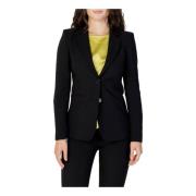 Sandro Ferrone Svart Knapp-Front Revers Blazer Kvinnor Black, Dam