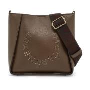 Stella McCartney Crossbodyväska med Perforerad Logotyp Brown, Dam